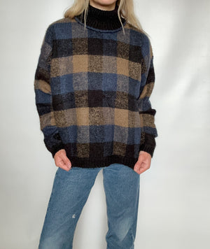 Colorblock Plaid Sweater