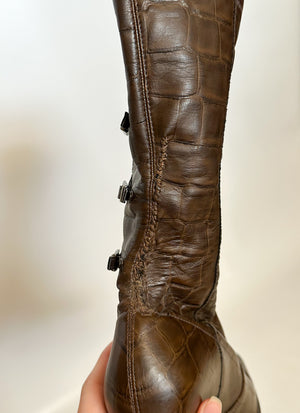 Brown Buckle Boots