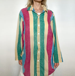 Colorful Striped Button Up