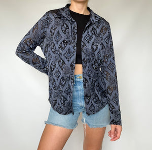 Sheer Paisley Button Up