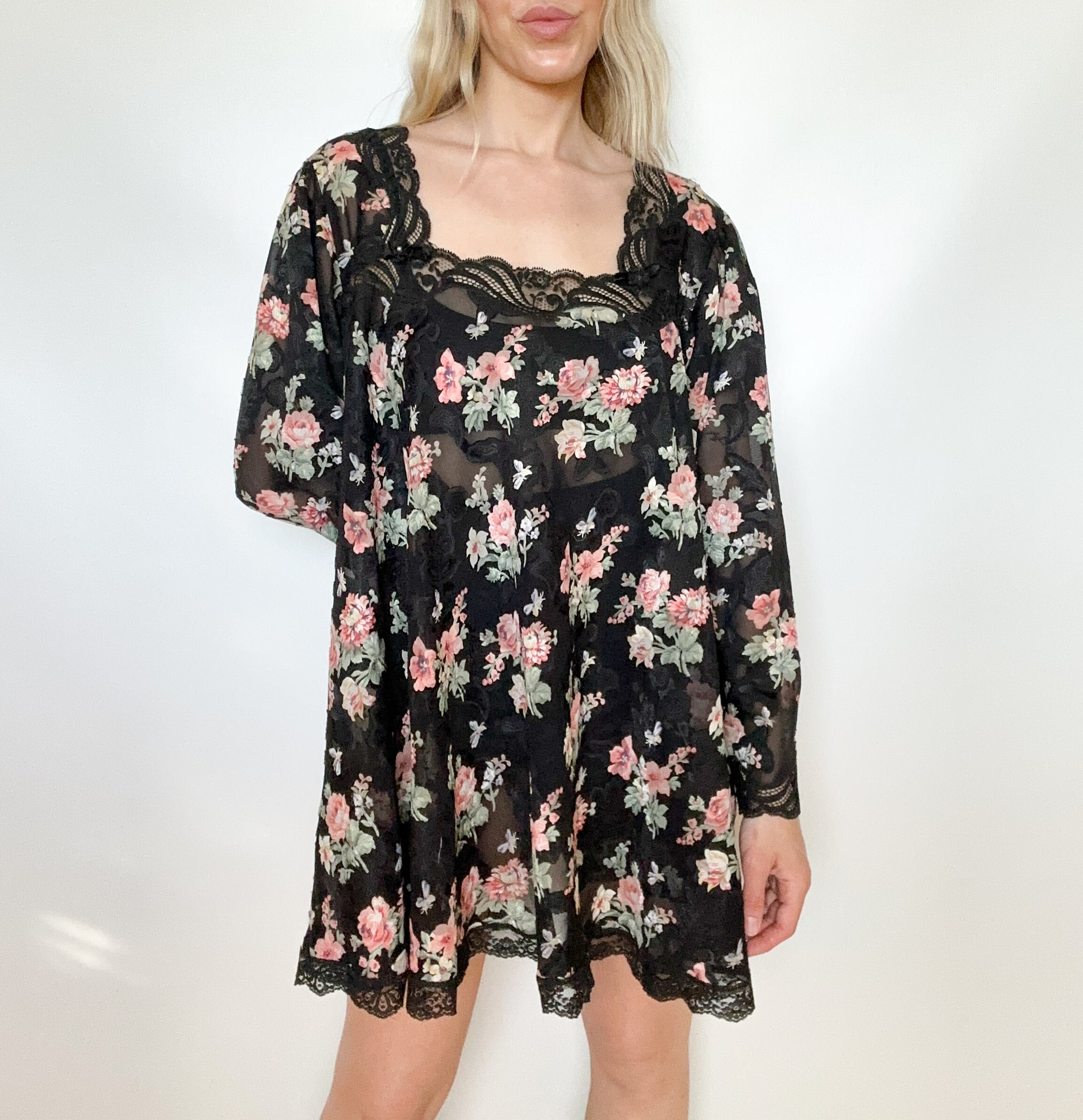 Christian Dior Floral Sheer Nightgown/Dress
