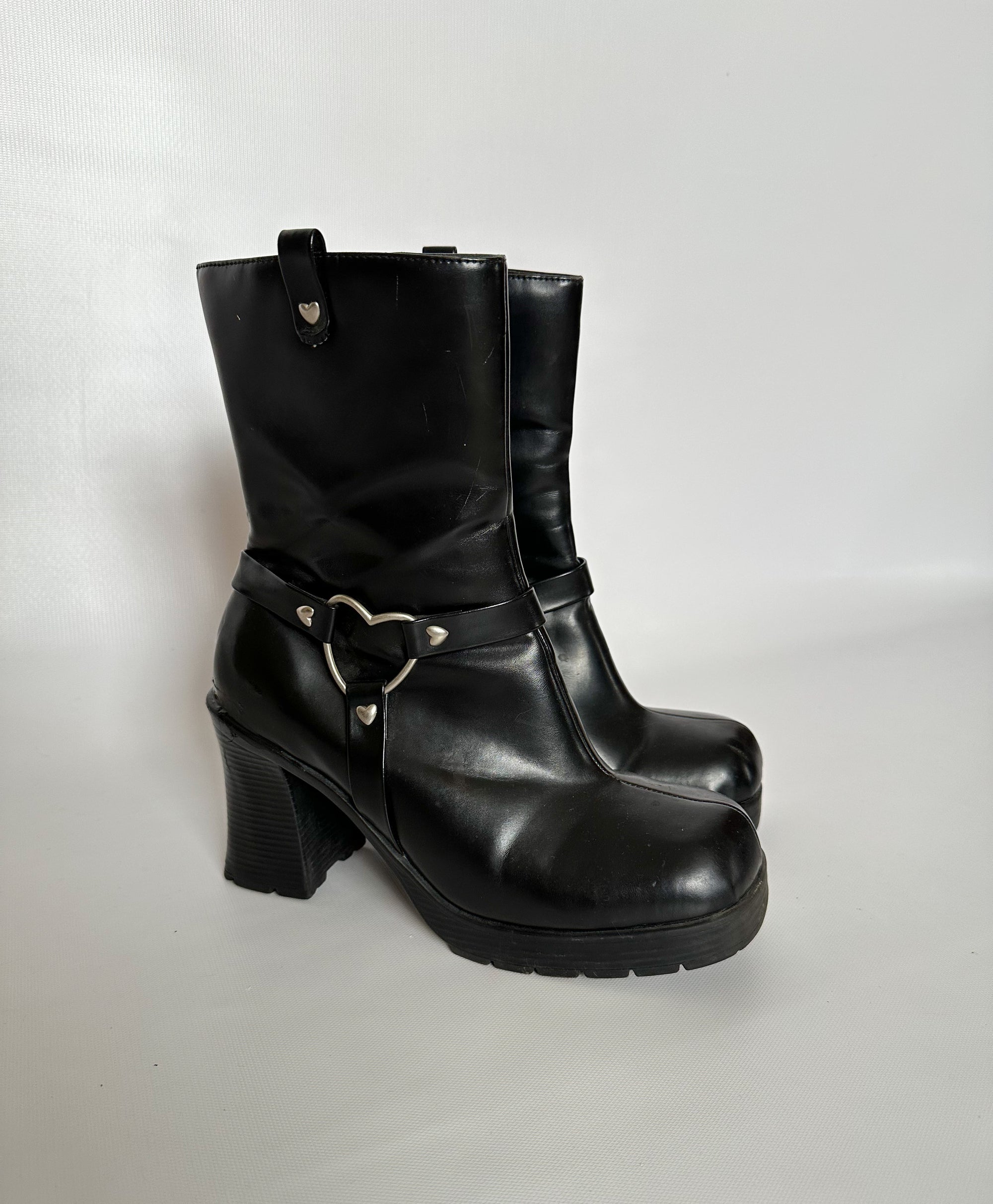 Leather Heart Boots