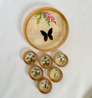 Butterfly Coaster & Tray Set