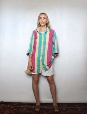 Colorful Striped Button Up