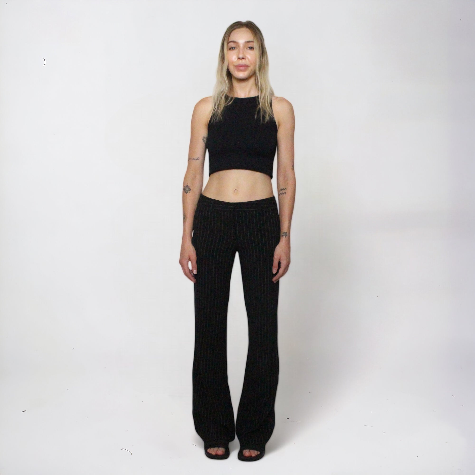 Pinstripe Y2K Low-Rise Pants