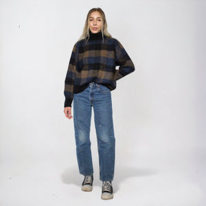 Colorblock Plaid Sweater