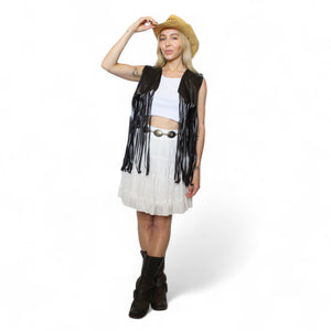 Fringe Leather Like Vest