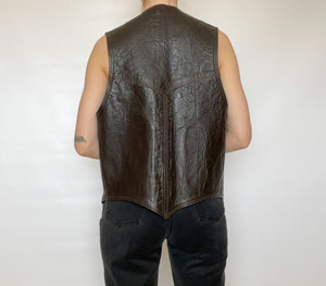 Dark Brown Leather Vest