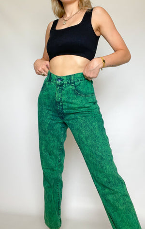 Green Acid Wash Jeans