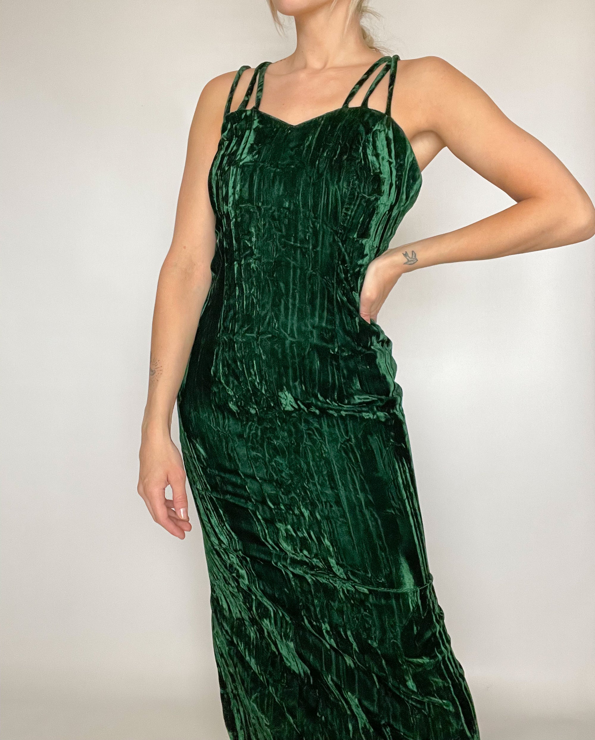 Green Velvet Dress
